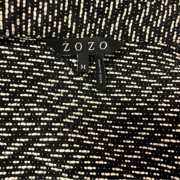 Zozo black & white tweed jacket with three-quarter length sleeves size medium - Picture 12 of 15